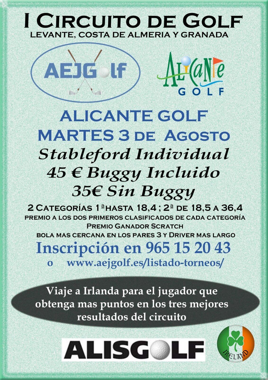 I CIRCUITO DE GOLF LEVANTE, COSTA DE ALMERIA Y GRANADA ALICANTE GOLF